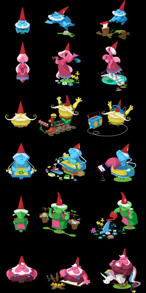 Vector art and create JS, Google Doodle, stylized design, animation, game design, character design, art direction,for Google homepage by designer, illustrator, animator Gerben Steenks. Game art and game design. Digital painting. Use your trusty catapult (or trebuchet to be precise) to launch your clay gnomes into the farthest reaches of your garden