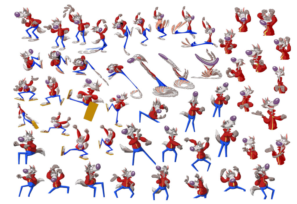 Hand drawn animation, single frames.Traditioneel 2D full- animation for a series of commercials for Uli Meyer Studios by Gerben Steenks. Cartoon animation. Disney, Warner Brothers, style timing. Posing, straight ahead, pose to pose animation. Pencil. Traditional animation principles.