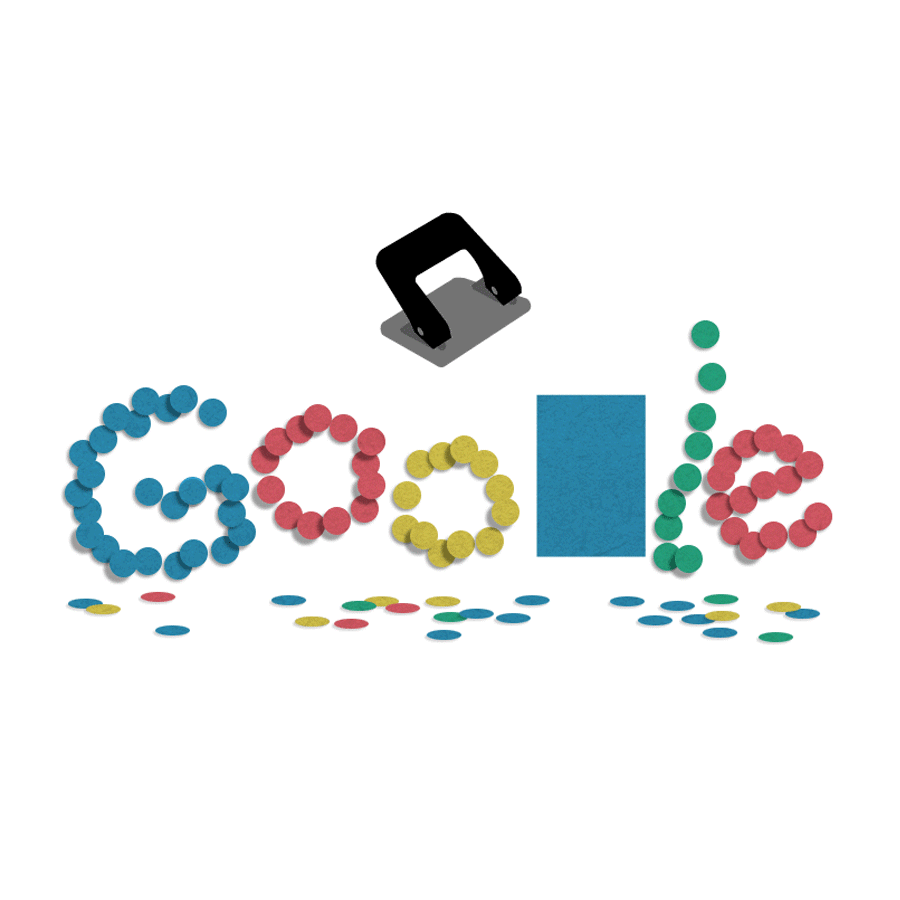 Stylized design, animation, game design, character design, art direction, for Google homepage and Google Doodles by Gerben Steenks. Tools used, Adobe animate, Illustrator and photoshop. Today we celebrate 131 years of the hole puncher, an understated – but essential – artifact of German engineering. As modern workplaces trek further into the digital frontier, this centuries-old tool remains largely, wonderfully, the same.
